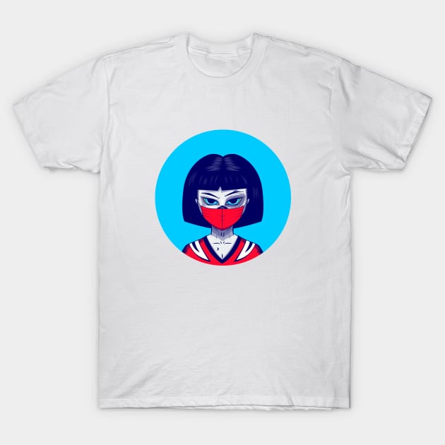 Girl with a mask T-Shirt by Priscila Floriano